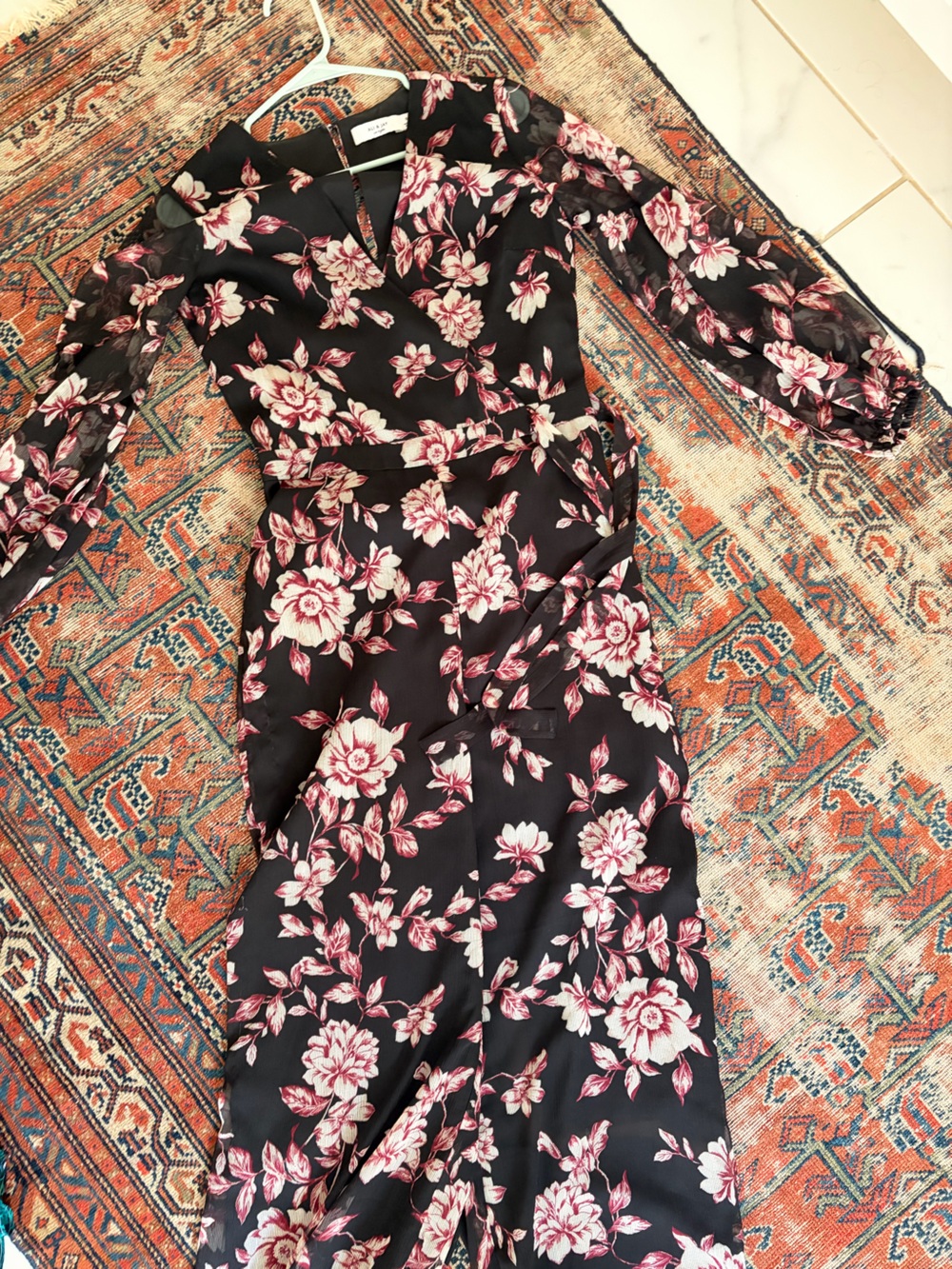 ALI & JAY Anthropologie floral and black jumpsuit